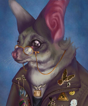 A bust of my fursona (brushtail possum)