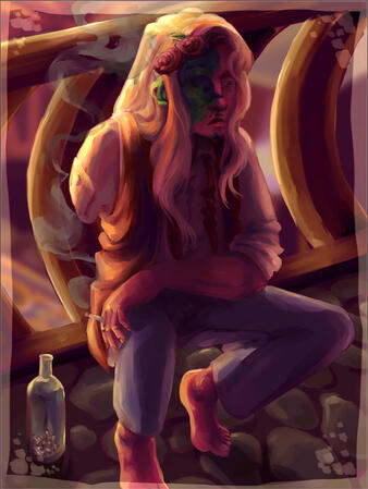 A painting of @wibbiam on instagram's character Eden