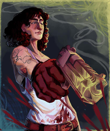 A painting of @wibbiam on instagram's character Eden